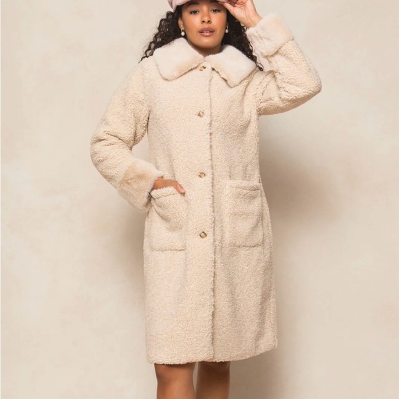 Ivy City Co Jackets & Blazers - Ivy City Co Cream Teddy Jacket
